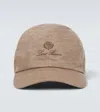 Loro Piana Logo-embroidered Linen Baseball Cap In Brown