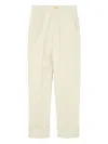 Loro Piana Logo-patch Cuffed Cotton Trousers In Neutral