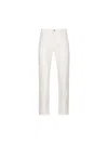 Loro Piana Logo Patch Straight-leg Trousers In Optical White