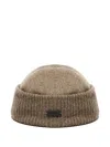 Loro Piana Logo-plaque Ribbed Beanie In Brown