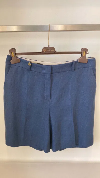 Loro Piana Logo Shorts In Blue