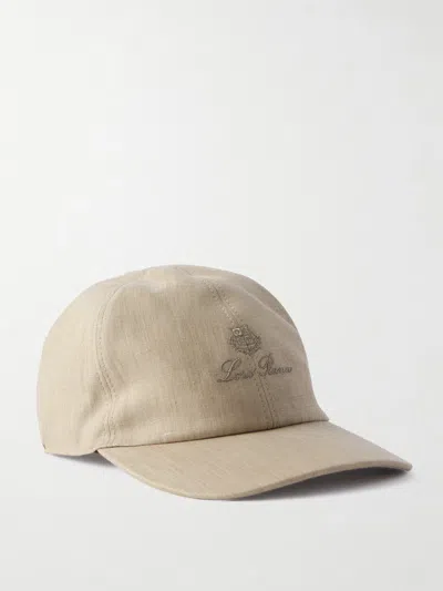 Loro Piana Logo-embroidered Linen Baseball Cap In Neutral