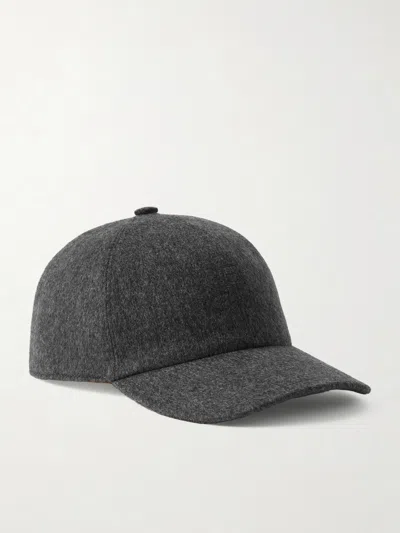 Loro Piana Logo-embroidered Storm System Baby Cashmere Baseball Cap In Burgundy