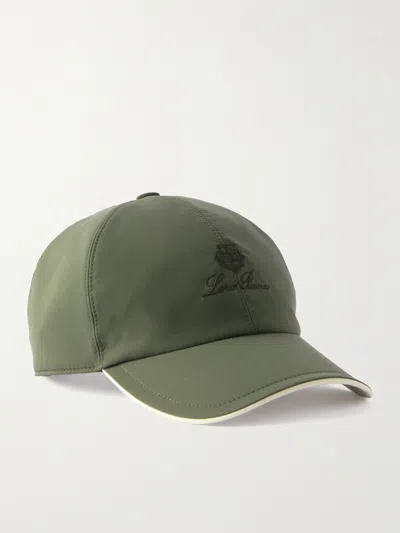 Loro Piana Logo-embroidered Storm System® Shell Baseball Cap In Green
