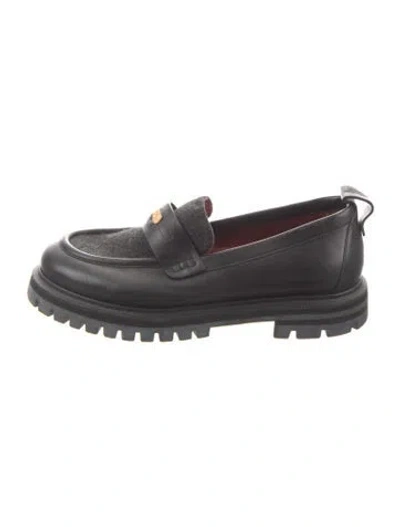 Pre-owned Loro Piana Lomond Leather Loafers In Black