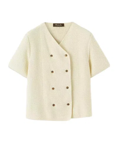 Loro Piana Lonar Short-sleeved Cardigan In Neutral
