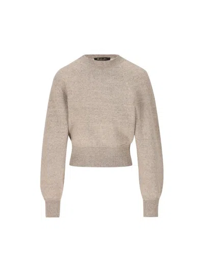 Loro Piana Silk And Cashmere-blend Sweater In Beige