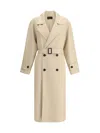 Loro Piana Double-breasted Belted Coat In Creamy Cashmere Melange