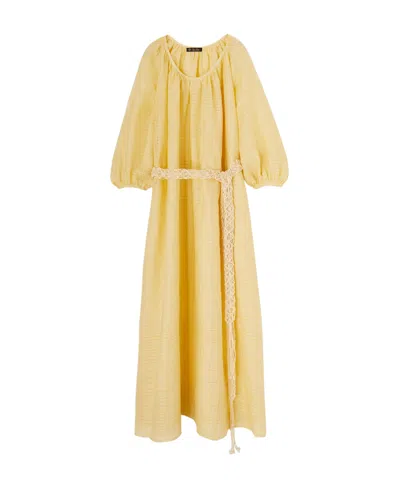Loro Piana Long Dress In Neutral