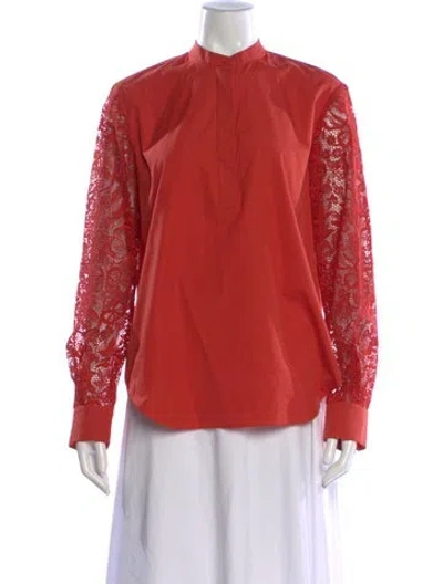 Pre-owned Loro Piana Long Sleeve Blouse In Orange