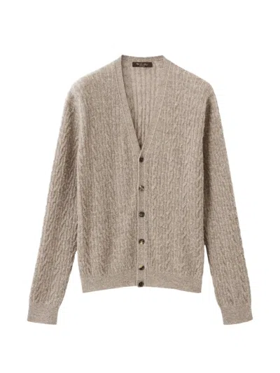 Loro Piana Long-sleeve Buttoned Cardigan In Brown