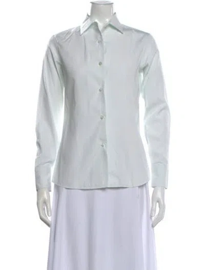 Pre-owned Loro Piana Long Sleeve Button-up Top In Green