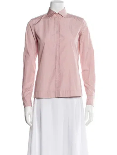 Pre-owned Loro Piana Long Sleeve Button-up Top In Pink