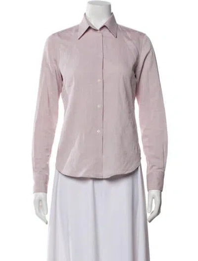 Pre-owned Loro Piana Long Sleeve Button-up Top In Pink