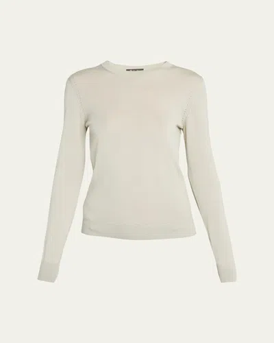 Loro Piana Long-sleeve Cashmere Sweater In White