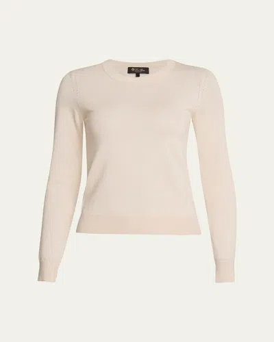 Loro Piana Long-sleeve Cashmere Sweater In Tapioca