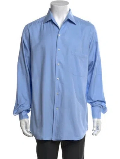 Pre-owned Loro Piana Long Sleeve Dress Shirt In Blue