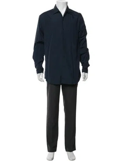 Pre-owned Loro Piana Long Sleeve Dress Shirt In Blue
