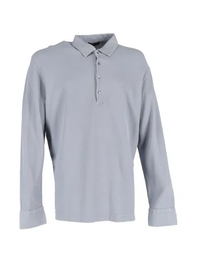 Pre-owned Loro Piana Long Sleeve Polo Shirt In Gray