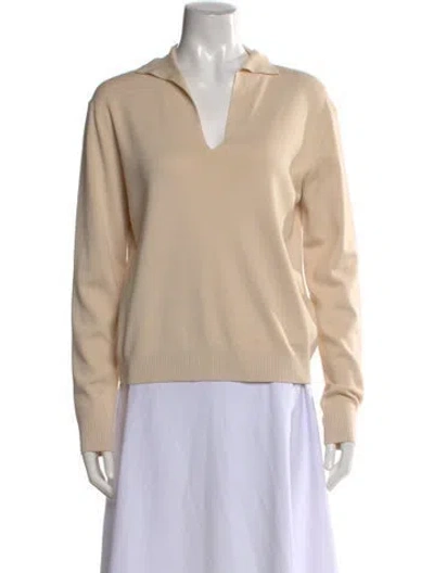 Pre-owned Loro Piana Long Sleeve Polo W/ Tags In Neutral