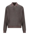 Loro Piana Long-sleeved Buttoned Polo Shirt In Brown