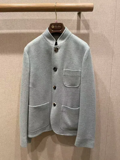 Loro Piana Long-sleeved Cashmere Jacket In Gray