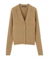 Loro Piana Long-sleeved Cashmere Knitted Cardigan In Brown