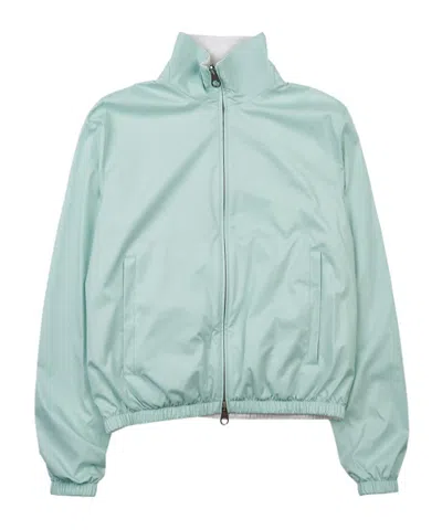 Loro Piana Giubb Iconic Reversible Windmate Bomber Jacket In Aquamarine