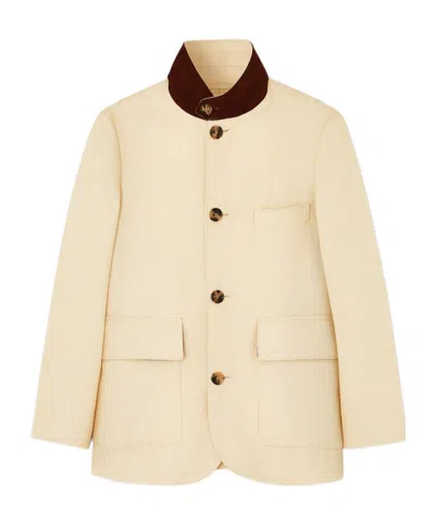 Loro Piana Long-sleeved Casual Jacket In Milk Amber