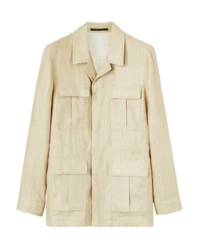 Loro Piana Long-sleeved Casual Jacket In Nude