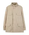 Loro Piana Linen And Silk-blend Field Jacket In Shabei Color
