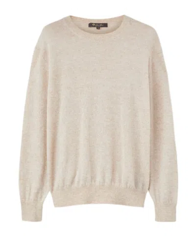 Loro Piana Long-sleeved Crewneck Jumper In Nude