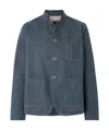 Loro Piana Long-sleeved Denim Coat In Gray