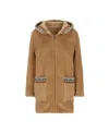Loro Piana Long-sleeved Hooded Coat In Brown