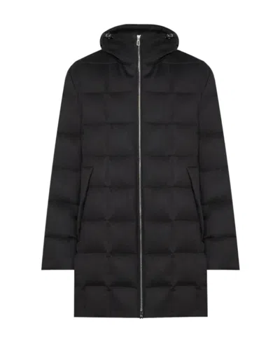 Loro Piana Long-sleeved Hooded Cotton-padded Suit In Black