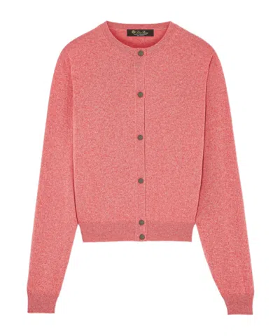Loro Piana Long-sleeved Knitted Cardigan In Red