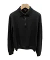 Loro Piana Long-sleeved Knitted Polo Shirt In Black