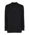 Loro Piana Long-sleeved Knitted Polo Shirt In Black