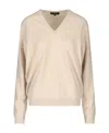 Loro Piana Long-sleeved Knitted Pullover In Nude
