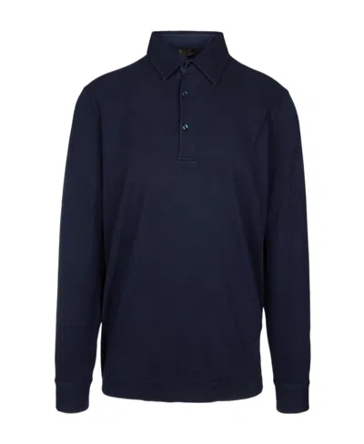 Loro Piana Long-sleeved Polo Shirt In Blue