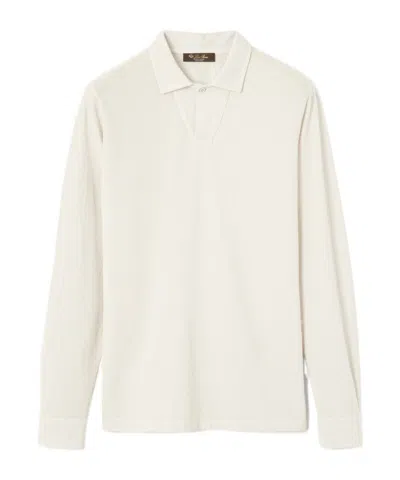 Loro Piana Long-sleeved Polo Shirt In White