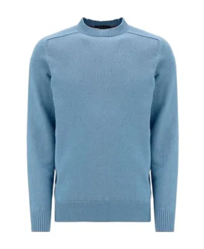 Loro Piana Long-sleeved Round-neck Sweater In Blue