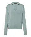 Loro Piana Silk And Cotton Polo Sweater In Blue