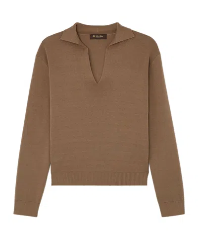 Loro Piana Long-sleeved Sweater In Brown