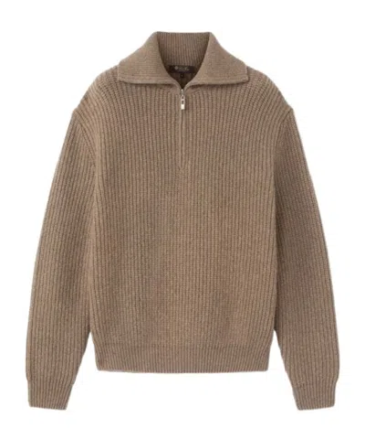 Loro Piana Long-sleeved Sweater In Brown