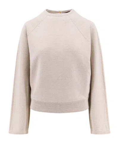 Loro Piana Long-sleeved Sweater In Nude
