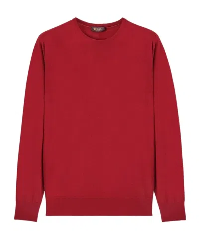 Loro Piana Long-sleeved Sweater In Pure Color Tibetan Red