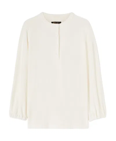 Loro Piana Long-sleeved Sweater In White