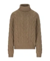 Loro Piana Long Sleeved Turtleneck Knitted Jumper In Brown