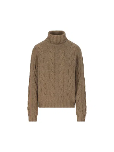 Loro Piana Long Sleeved Turtleneck Knitted Jumper In Tundra Melange